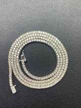 10K Gold 10ctw Lab-Grown Diamond Tennis Necklace — view 3