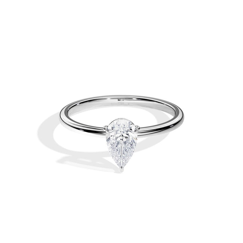 10K Gold 1ct Pear-Cut Lab-Grown Diamond Engagement Ring — view 1