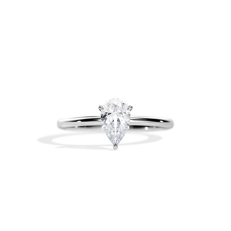 10K Gold 1ct Pear-Cut Lab-Grown Diamond Engagement Ring — view 3