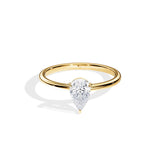 10K Gold 1ct Pear-Cut Lab-Grown Diamond Engagement Ring — view 4