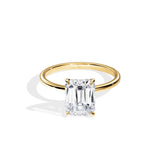 10K Gold 2.5ct Emerald-Cut Lab-Grown Diamond Engagement Ring — view 5