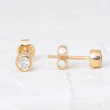 10K Gold Lab-Grown Diamond Bezel Stud Earrings — view 3