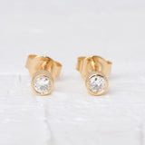 10K Gold Lab-Grown Diamond Bezel Stud Earrings — view 5