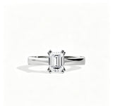 14K Gold 1ct Emerald-Cut Lab-Grown Diamond Engagement Ring — view 1