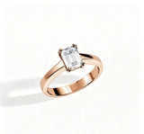 14K Gold 1ct Emerald-Cut Lab-Grown Diamond Engagement Ring — view 3