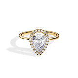 14K Gold 2ct Pear-Cut Lab-Grown Diamond Halo Engagement Ring — view 2