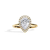 14K Gold 2ct Pear-Cut Lab-Grown Diamond Halo Engagement Ring — view 3