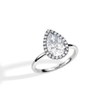 14K Gold 2ct Pear-Cut Lab-Grown Diamond Halo Engagement Ring — view 6