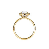 14K Gold 2ct Pear-Cut Lab-Grown Diamond Halo Engagement Ring — view 7