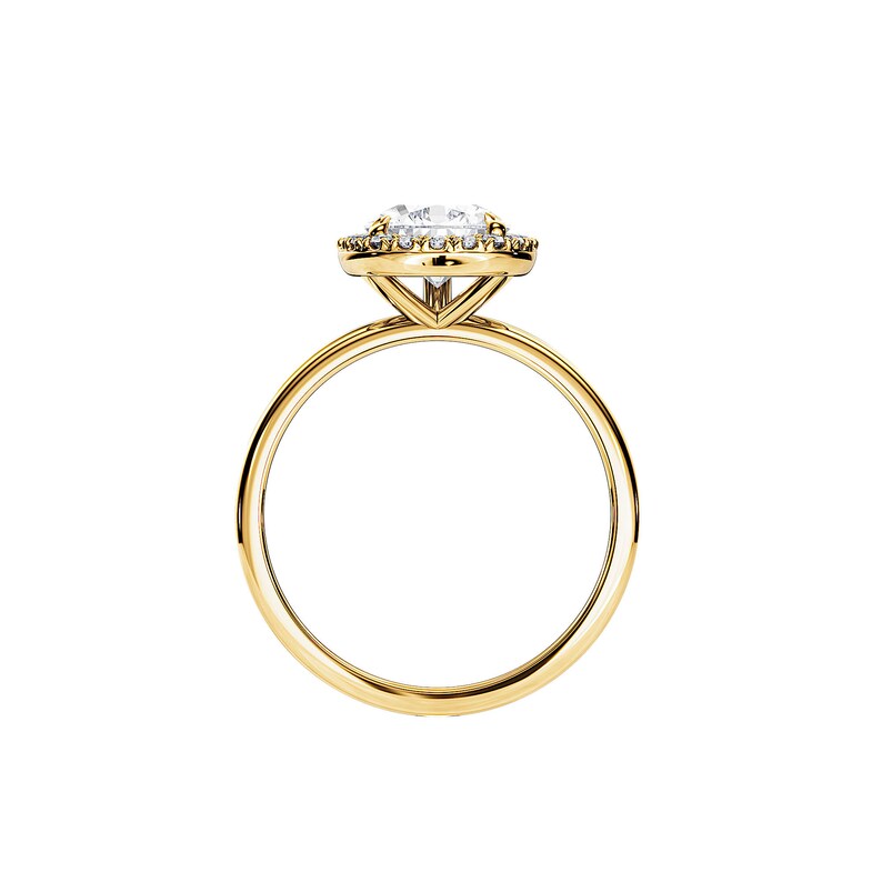 14K Gold 2ct Pear-Cut Lab-Grown Diamond Halo Engagement Ring — view 7