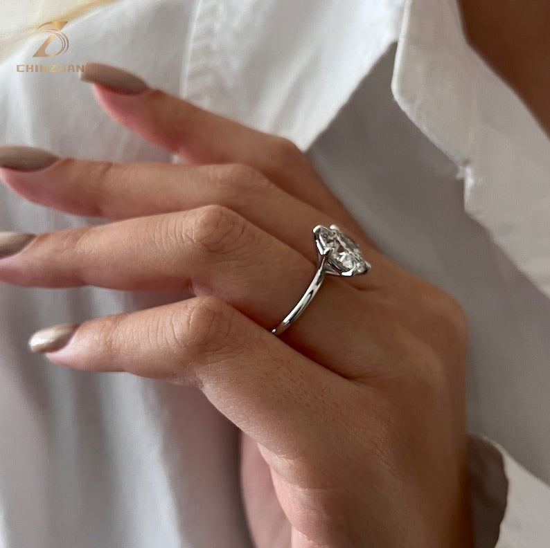 14K Gold 5ct Round Lab-Grown Diamond Solitaire Engagement Ring — view 6