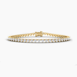 14K Gold Heart-Cut Lab-Grown Diamond Tennis Bracelet