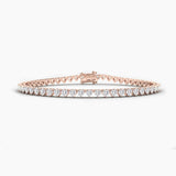 14K Gold Heart-Cut Lab-Grown Diamond Tennis Bracelet — view 2