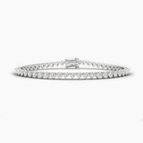 14K Gold Heart-Cut Lab-Grown Diamond Tennis Bracelet — view 3