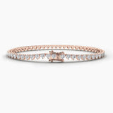14K Gold Heart-Cut Lab-Grown Diamond Tennis Bracelet — view 4