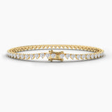 14K Gold Heart-Cut Lab-Grown Diamond Tennis Bracelet — view 6