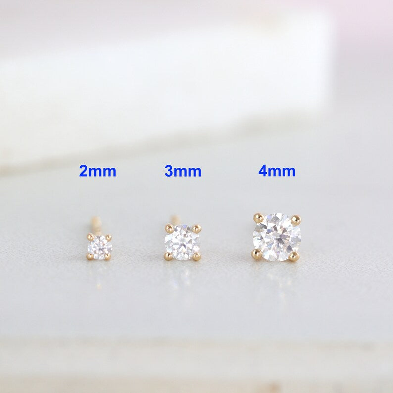 14K Gold Lab-Grown Diamond Stud Earrings — view 1
