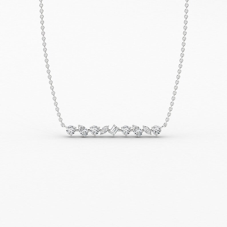14K Gold Mixed-Shape Lab-Grown Diamond Necklace — view 2