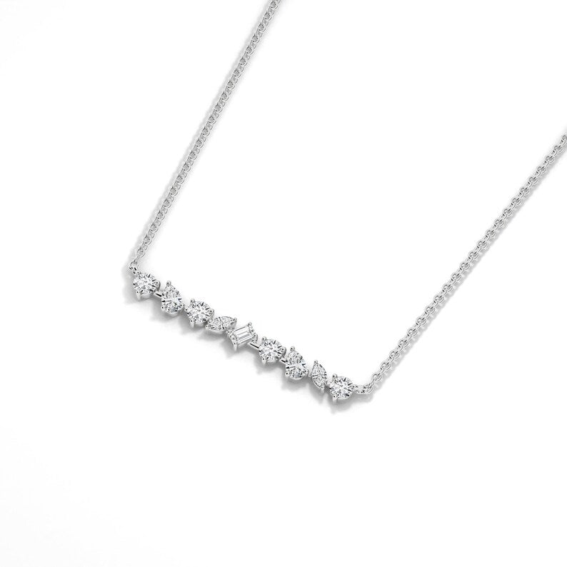 14K Gold Mixed-Shape Lab-Grown Diamond Necklace — view 5