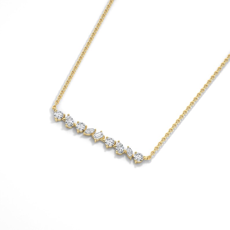 14K Gold Mixed-Shape Lab-Grown Diamond Necklace — view 6