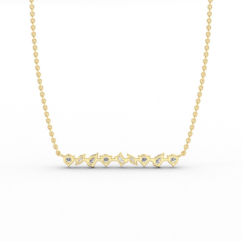 14K Gold Mixed-Shape Lab-Grown Diamond Necklace — view 7