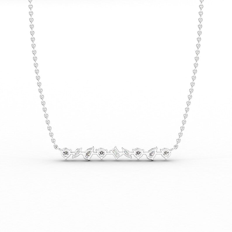 14K Gold Mixed-Shape Lab-Grown Diamond Necklace — view 9