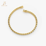 9K Gold Emerald-Cut Diamond Tennis Bracelet — view 8