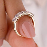 9K Gold Oval Lab-Grown Diamond Band — view 3