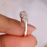 9K Gold Oval Lab-Grown Diamond Band — view 4