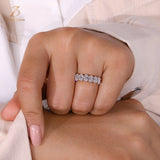 9K Gold Oval Lab-Grown Diamond Band — view 6