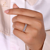 9K Gold Oval Lab-Grown Diamond Band — view 7