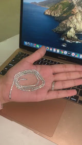 10K Gold 10ctw Lab-Grown Diamond Tennis Necklace — video