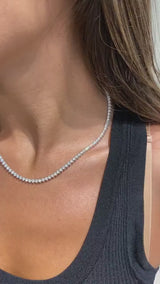 10K Gold 14ctw Lab-Grown Diamond Tennis Necklace — video
